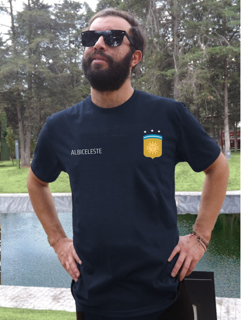 Playera Albiceleste - Clásica Minimalista - Caballero