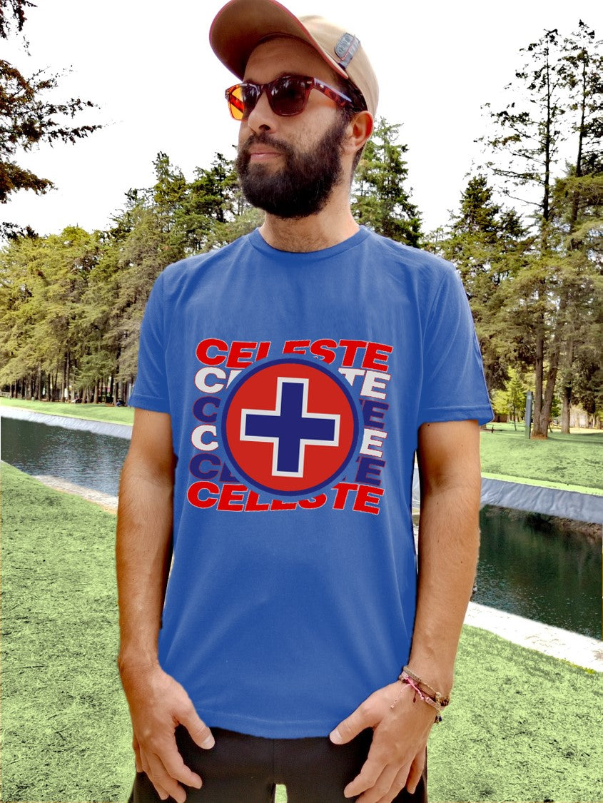 Playera Celeste - Fanatica - Caballero